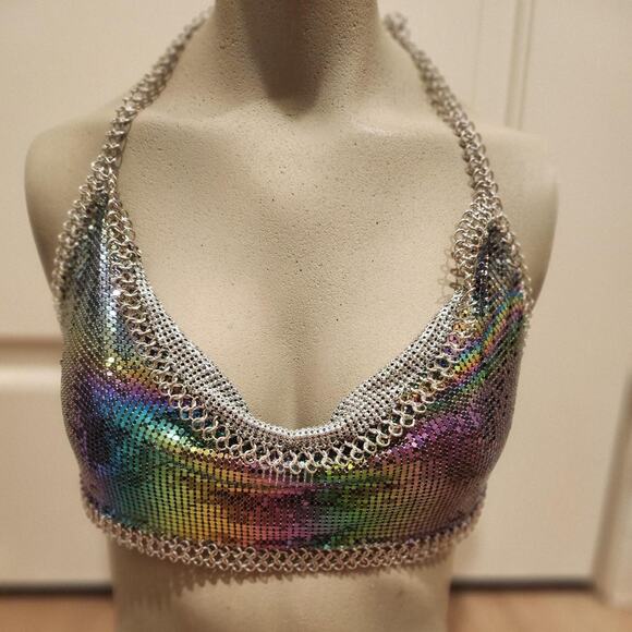 Your Golden Hour Top and Skirt Metallic Rainbow Chain Set - Picture 2 of 9